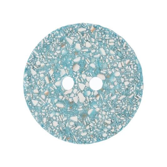2 Hole Button - Recycled Eggshell - Light Blue -3 Sizes Available