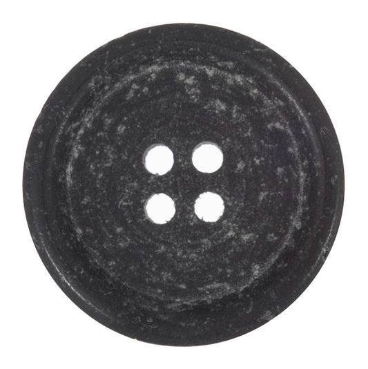 4 Hole Button - 25mm - Recycled Waste Leather - Black