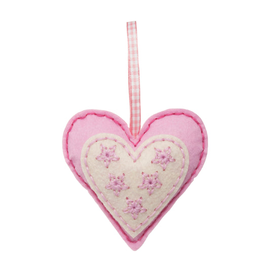 Felt Hanging Ornament - Pink Heart