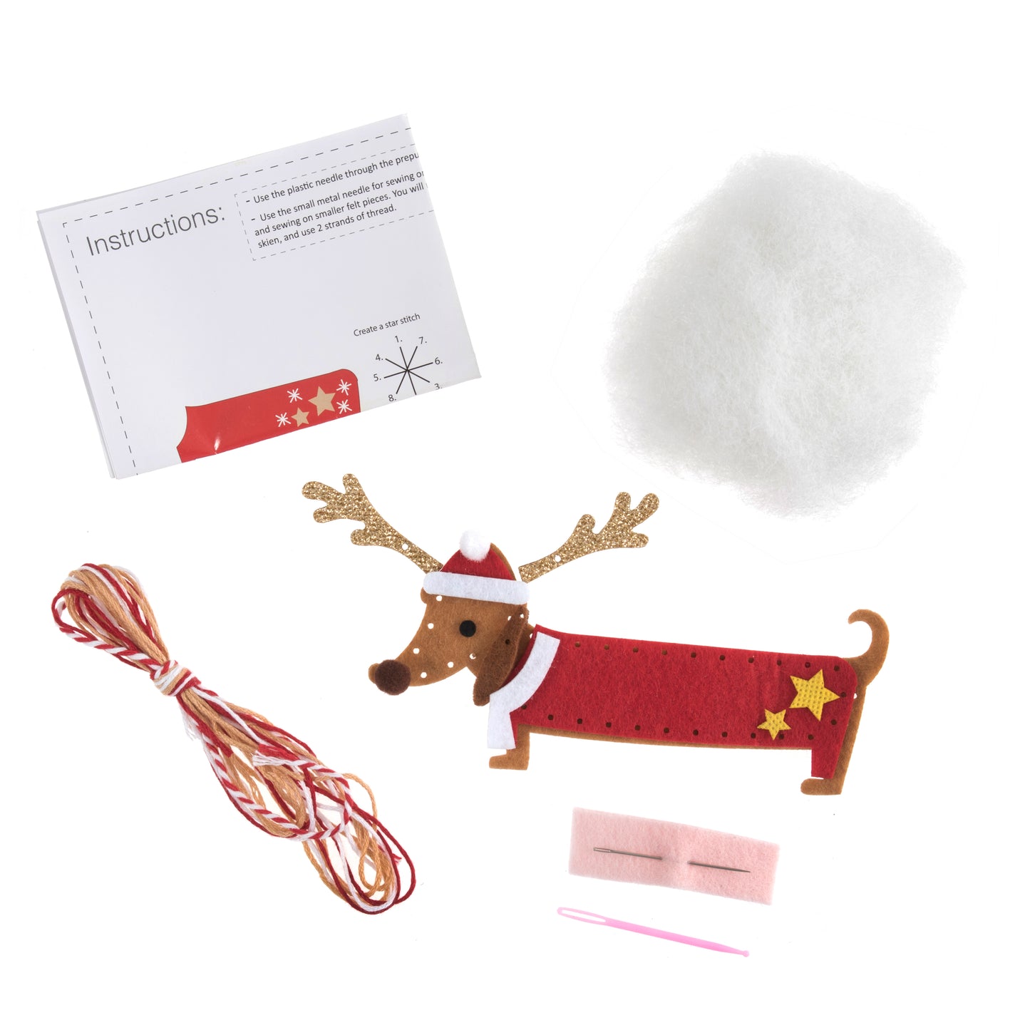 FELT KIT - Christmas - Festive Daschund