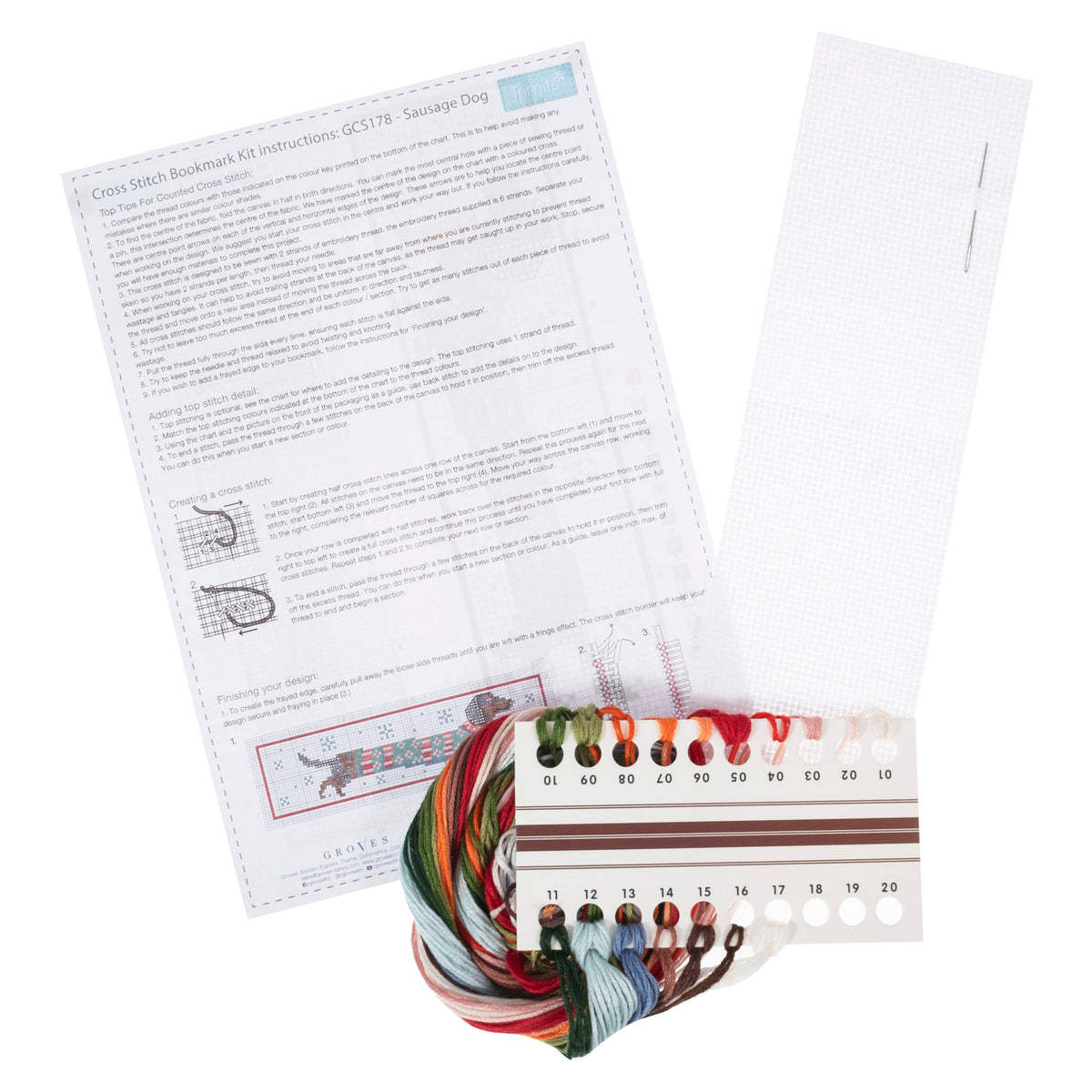 Counted Cross Stitch Kit - BOOKMARK - Silly Sausage
