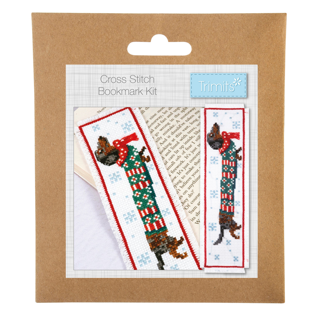 Counted Cross Stitch Kit - BOOKMARK - Silly Sausage