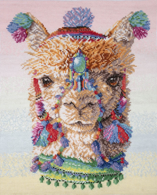 PRINTED (NO COUNT) CROSS STITCH KIT - Alpaca