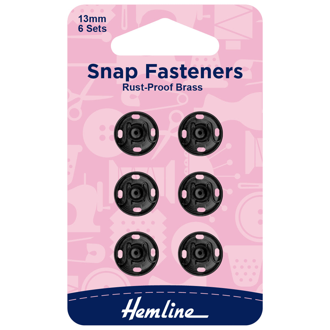 SNAP FASTENERS 13mm   Set of 6 - 2 Colours Available