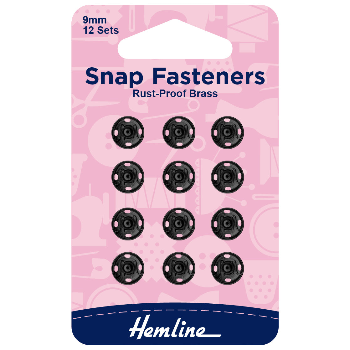 Snap Fasteners - 9mm - Set of 12 - 3   Colours