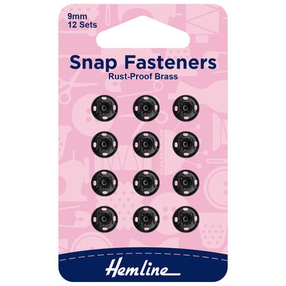 Snap Fasteners - 9mm - Set of 12 - 3   Colours