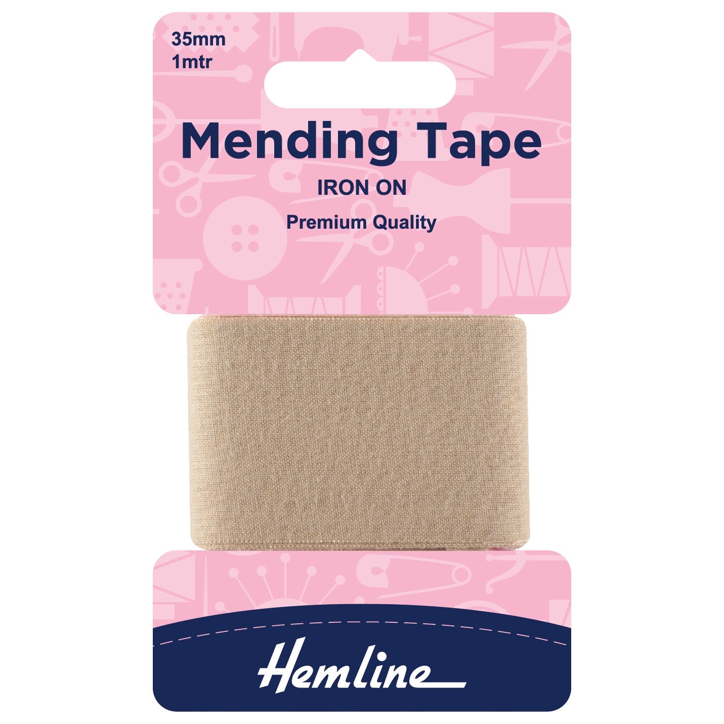 Iron On Mending/Repair Tape -BEIGE - 35mm x 100cm