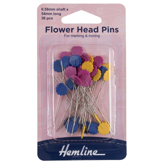 Flower Head Pins - 54mm Long x 36pcs
