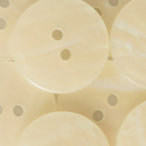 2 Hole Button - 20mm - Marbled Dome - Off White/Cream