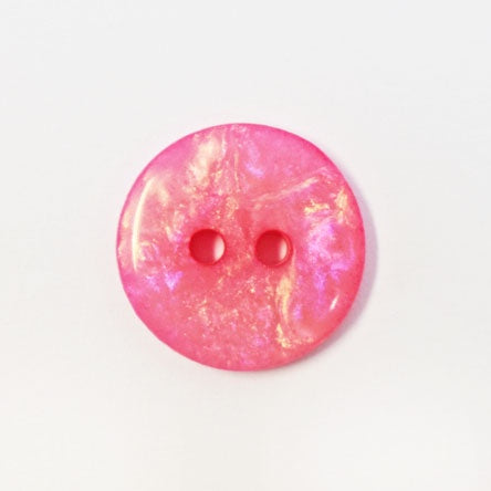 2 Hole Button - 15mm - Rose Pink Marble