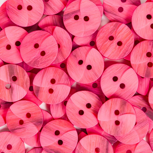 2 Hole Button - 15mm - Cerise Swirl