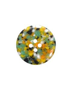 4 Hole Button - 15mm - Specs - Green Multi - 100% Recycled