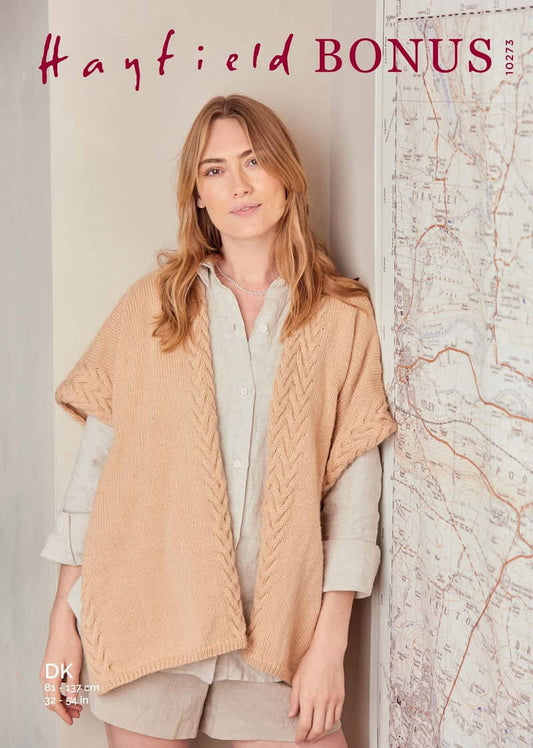 Knitting Pattern 10273 - Poncho in Bonus DK