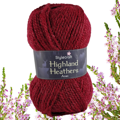 HIGHLAND HEATHERS ARAN 100g - More colours available - REDUCED TO CLEAR