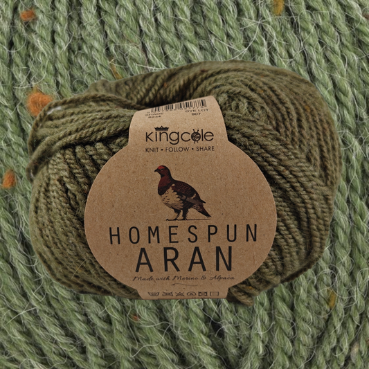 Homespun Aran 50g - 4 Colours Available