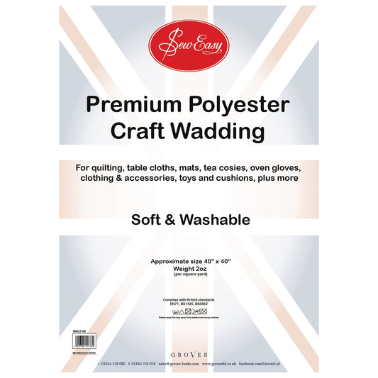 Polyester Craft Wadding 2oz - 40” x 40” (1m sq)