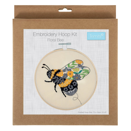 Embroidery Kit with Hoop - FLORAL BEE