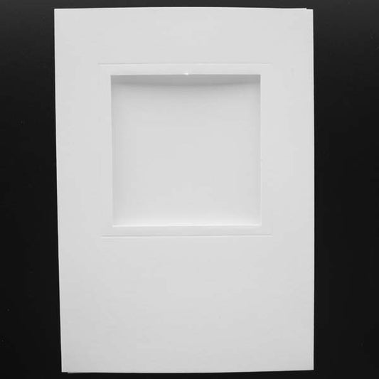 A6 - Creased Square Aperture Cards  & Envelopes - Pack of 5