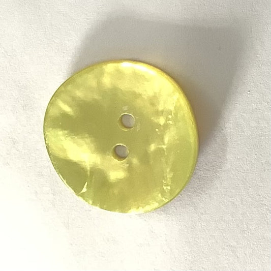 2 Hole Button - Shell - 23mm - Yellow