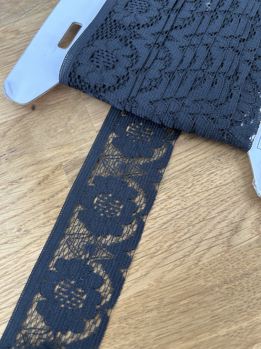 Black Lace Trim - 45mm