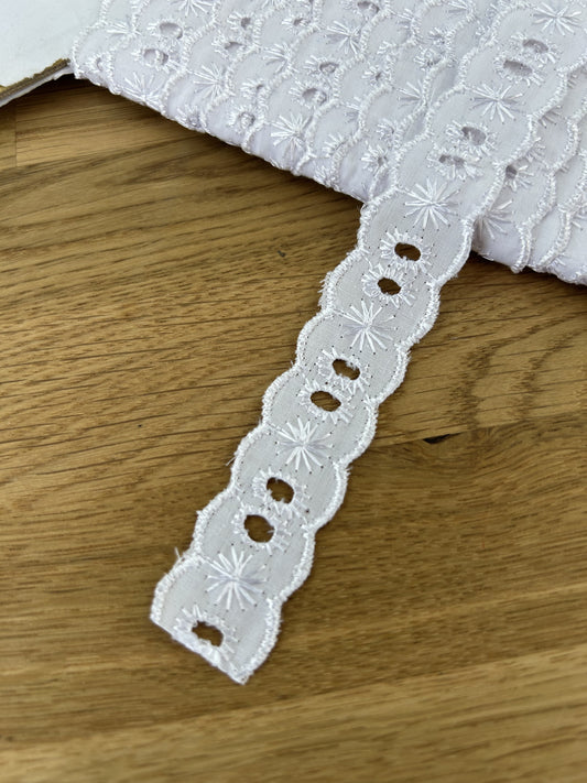 Broderie Anglaise Eyelet Lace - 20mm - White
