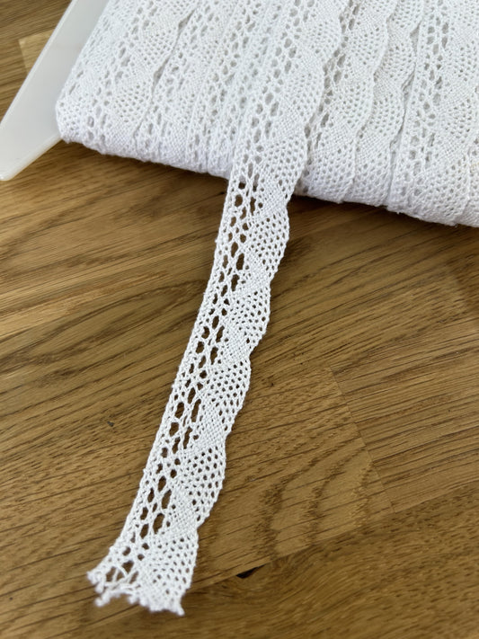 White Cotton Lace Trim - 20mm