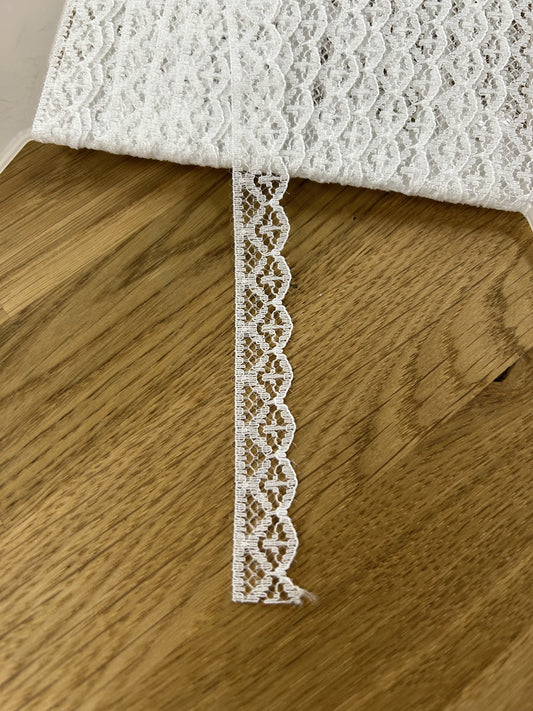 White Lace Trim - Scalloped  - 10mm