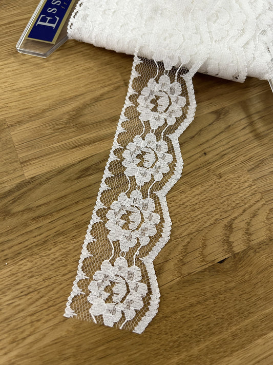 White Lace Trim - 42mm
