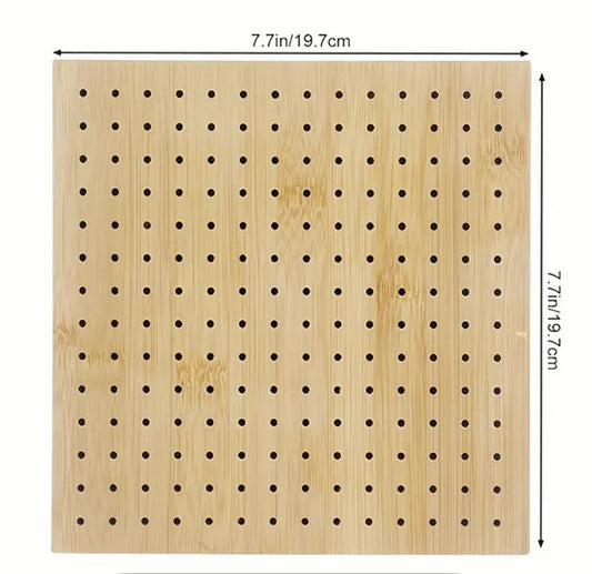Wooden Blocking Board with 8 Metal Pins - 20cm x 20cm