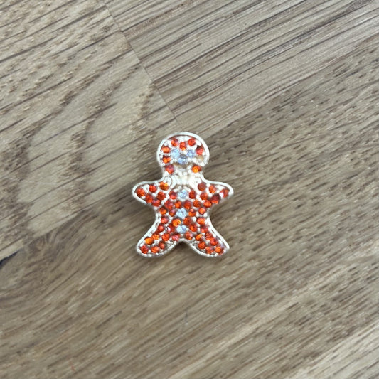 Button with Shank - 21mm - Diamante Gingerbread Man
