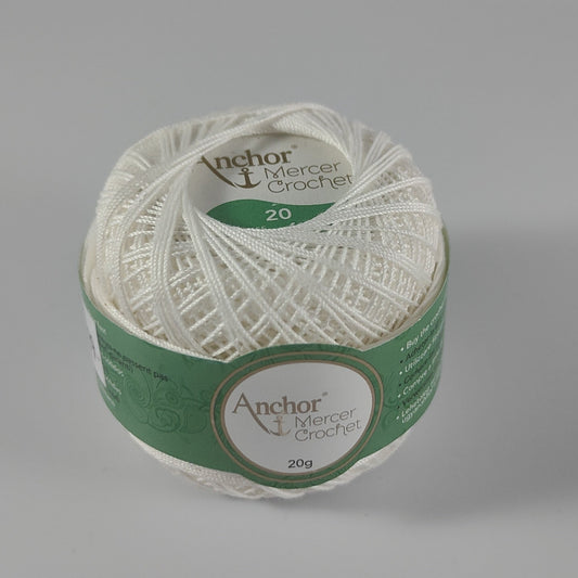 Mercer Crochet Cotton   No 20 - 20g - 2 Colours available
