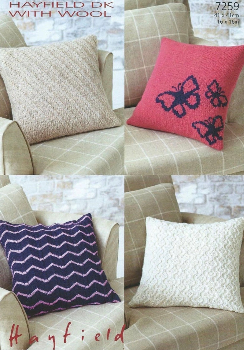 Knitting Pattern 7259 - Cushion Covers in DK