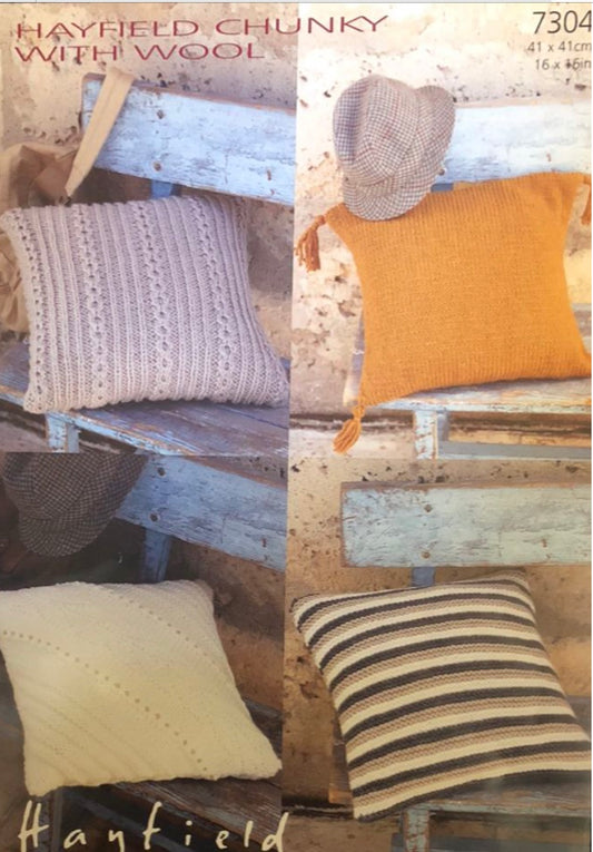 Knitting Pattern 7304 - Cushion Covers in Chunky