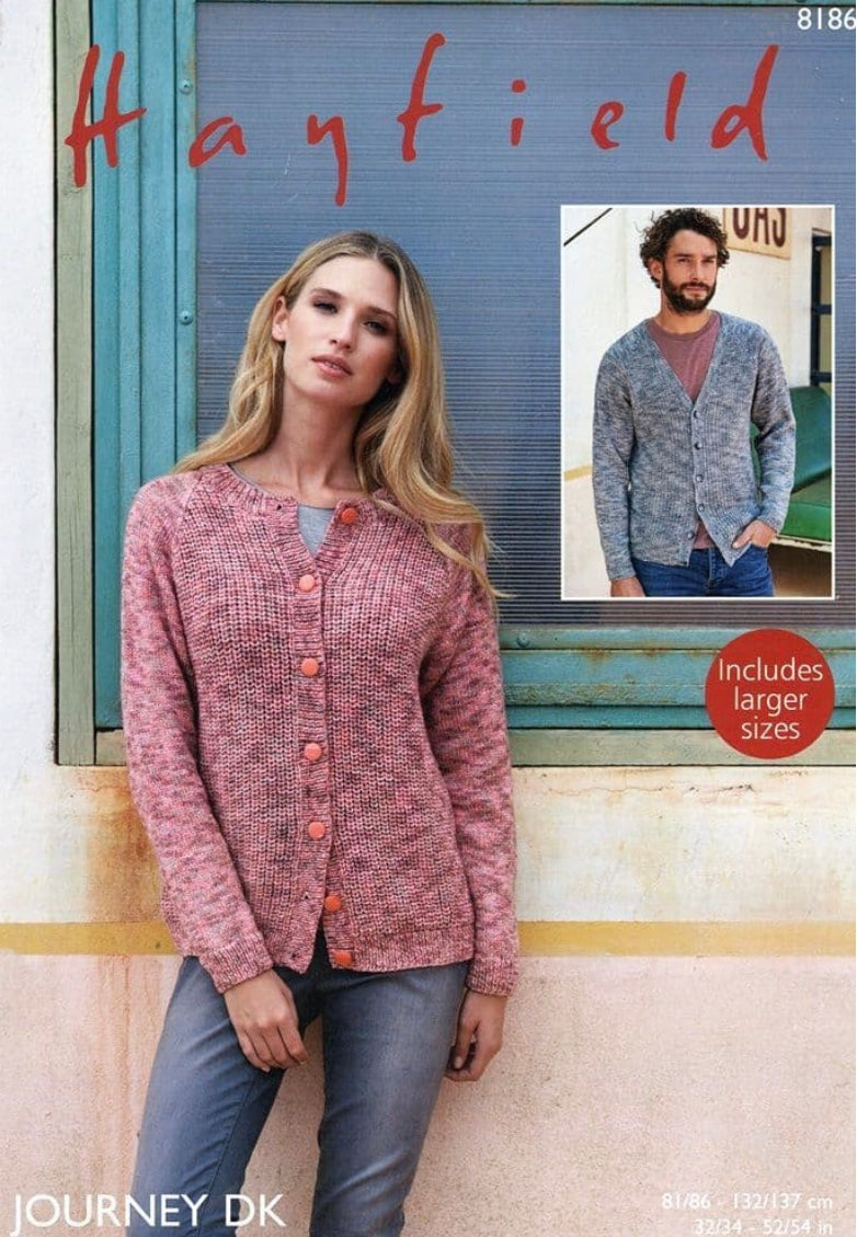 Knitting Pattern 8186 - Cardigans in Journey DK