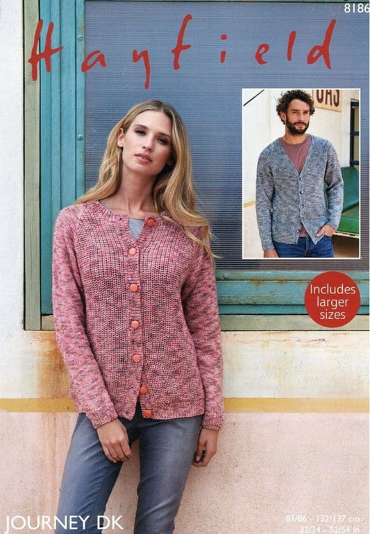 Knitting Pattern 8186 - Cardigans in Journey DK