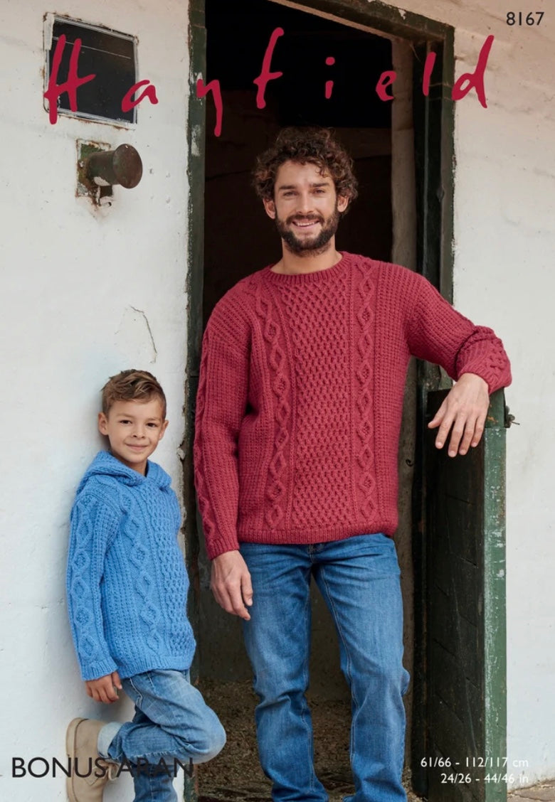 Knitting Pattern 8167 - Sweaters in Bonus Aran