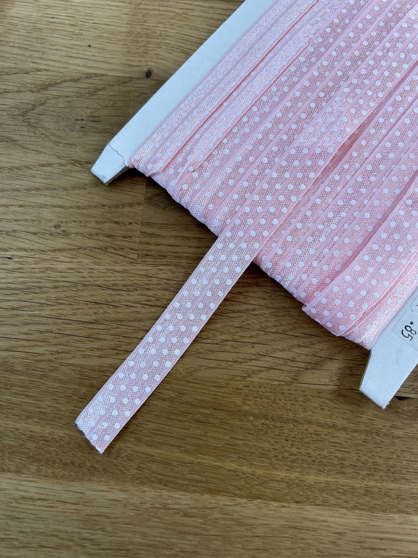 Edging Elastic - 15mm - Pink/White Spot