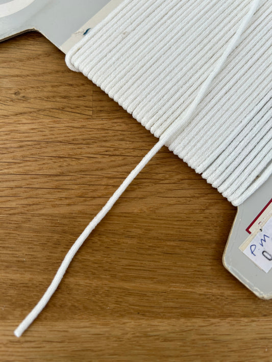 Soft 2mm Round Elastic - White
