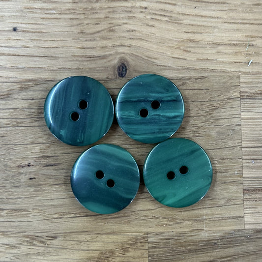 2 Hole Button - 18mm - Forest Green