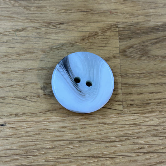2 Hole Button - 25mm - Marble Effect  - Light Blue
