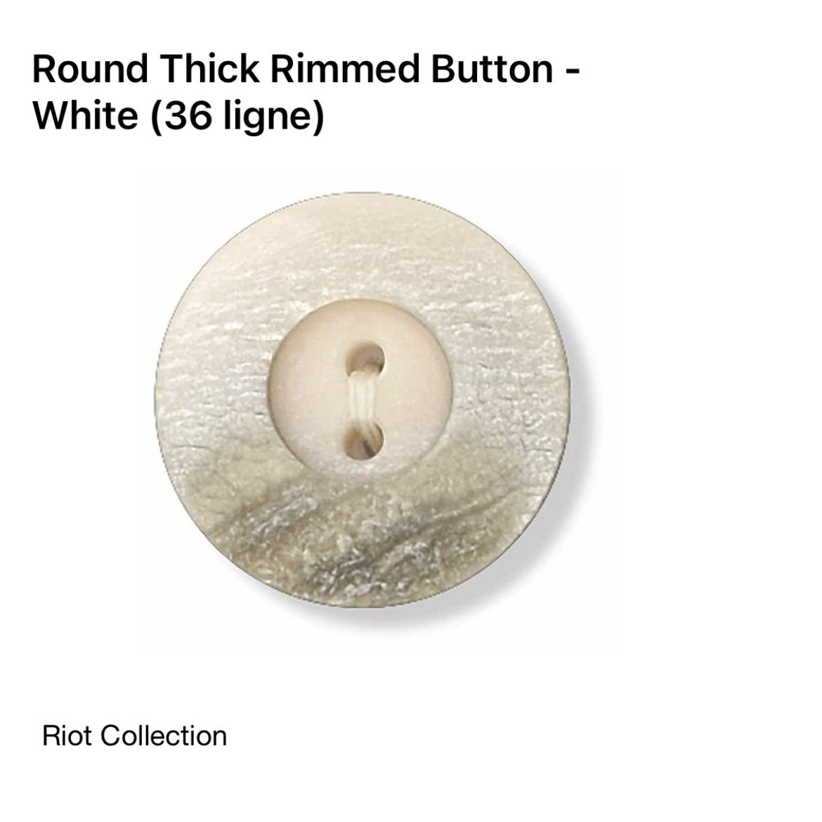 2 Hole Button - 23mm - Off White