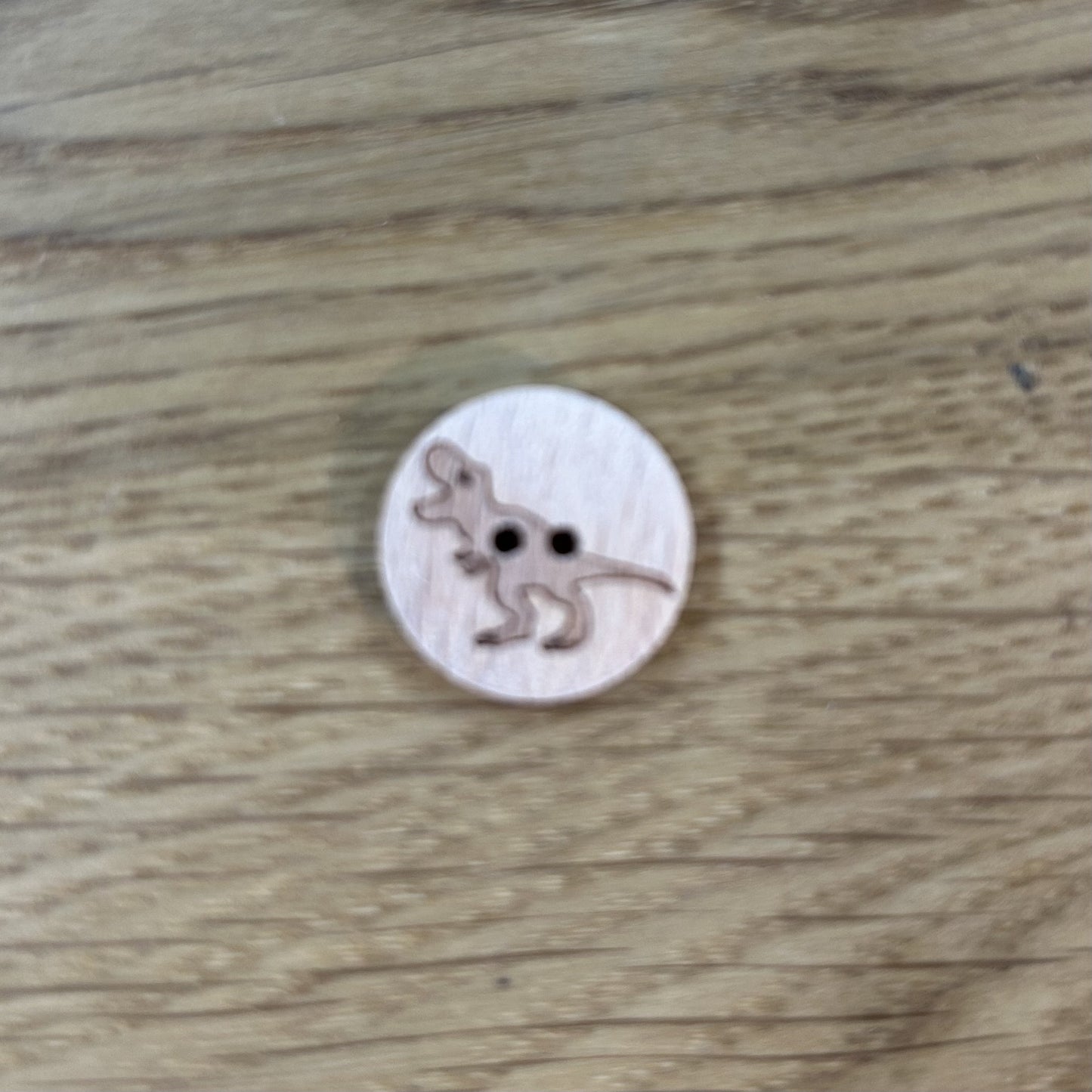 2 Hole Button - 18mm - Wooden - Dinosaur