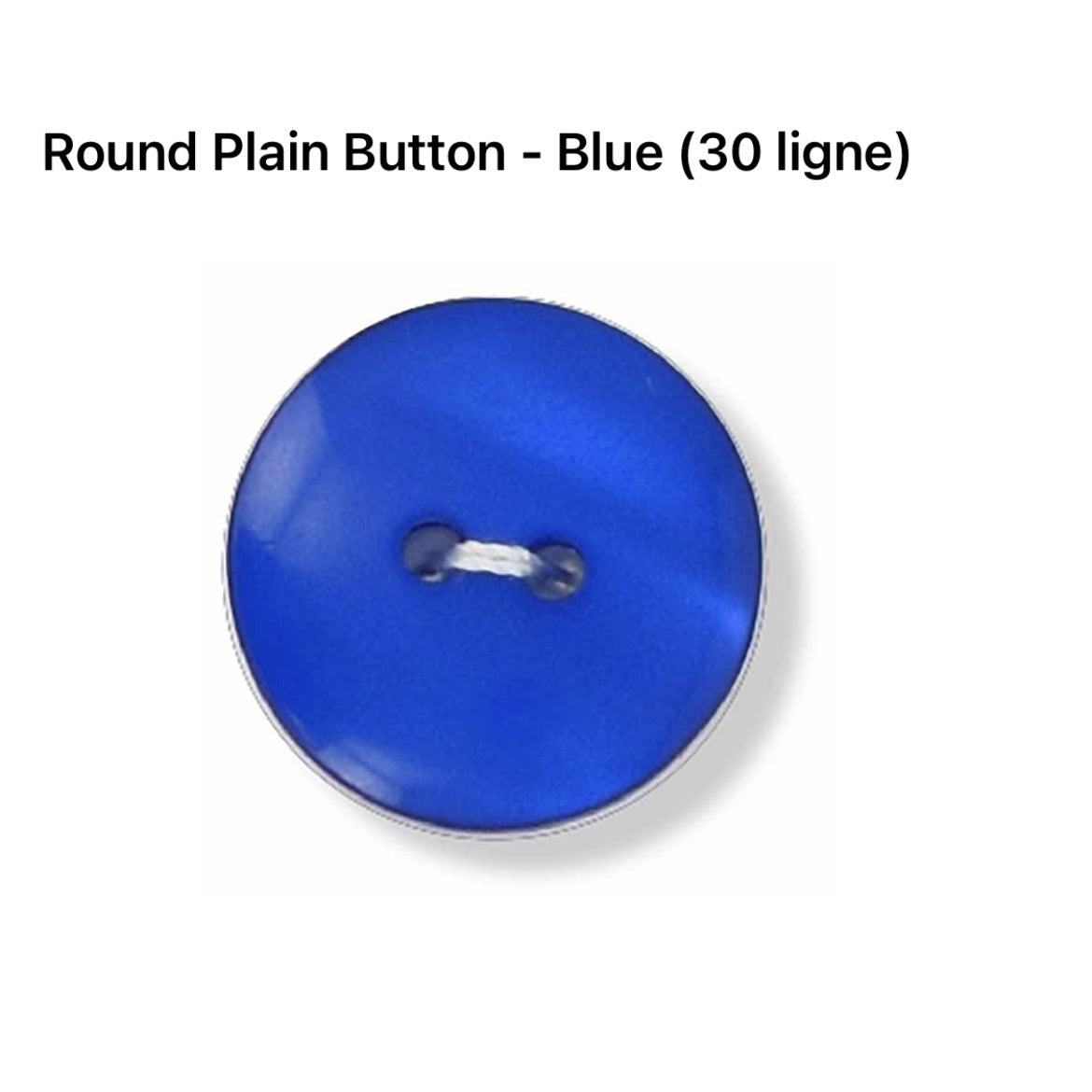 2 Hole Plain Button - Blue (Royal)