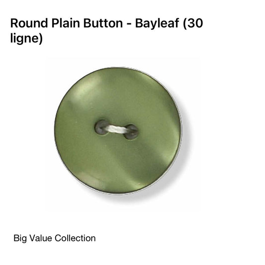 2 Hole Plain Button - 20mm - Bayleaf