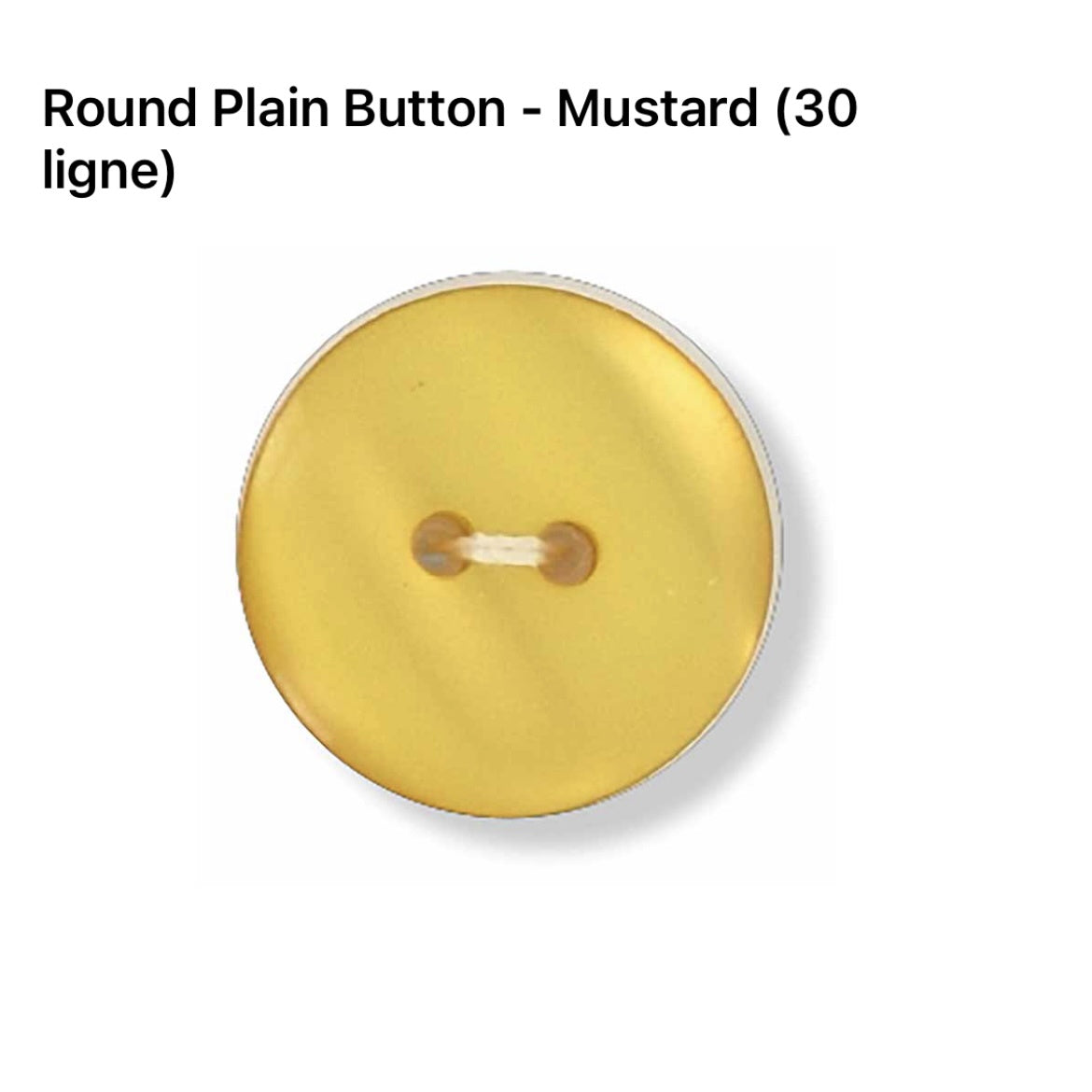 2 Hole Plain Button - 20mm - Mustard