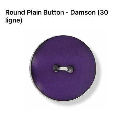 2 Hole Plain Button - 20mm - Damson