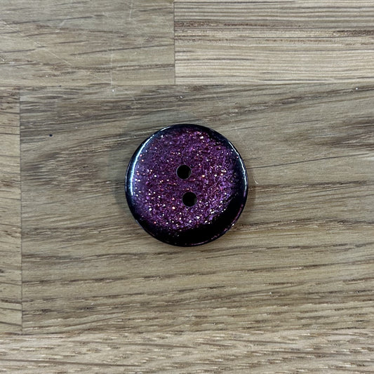 2 Hole Button - Maroon Sparkle - 2 Sizes Available