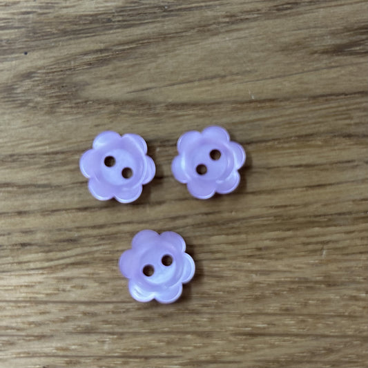 2 Hole Button - 11mm - Lilac Flower