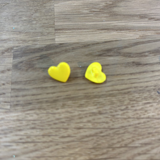 Button with Shank - 13mm - Yellow Heart