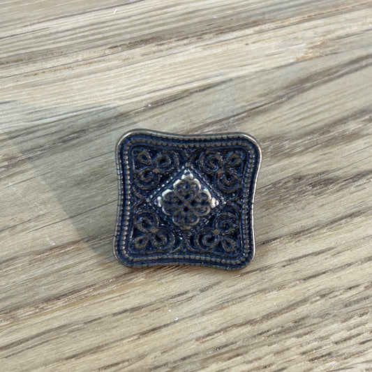 Button with Shank - 23mm - Antique Brass - Square